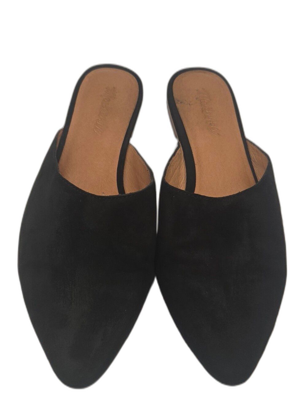 Madewell Women’s Black Slip-On Pointed Suede Mules Size 9M